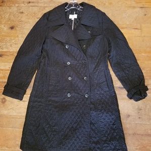 Black Merona quilted trench coat